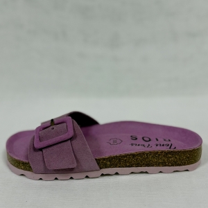 Klapki GLIDE-QT lavanda ze skóry