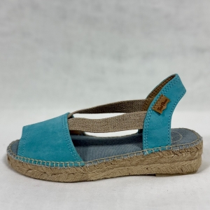 Espadryle ELLA turquesa ze skóry 