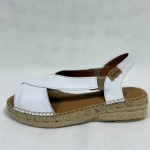 Białe espadryle damskie ELDA-P ze skóry