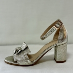 Platynowe sandały ze skóry naturalnej Monako Étoile 