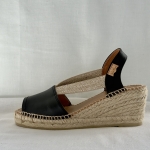 Czarne espadryle damskie na koturnie TEIDE negre wygoda i styl na lato