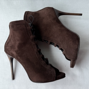 Brown suede ankle boots